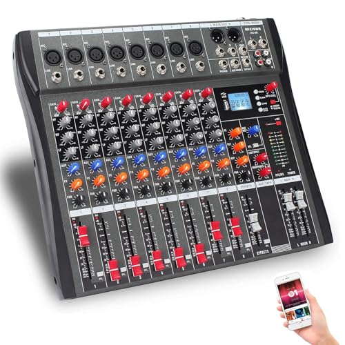 Amazon | 8 通道 オーディオミキサー DJミキサーオーディオ